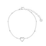 ADULTS - Armband om te delen - open hartje - stainless steel (verkleurt niet) - met verlengkettinkje