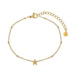 KIDS - Armband om te delen - gevlamd sterretje - stainless steel (verkleurt niet) - met verlengketti