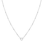 KIDS - Ketting om te delen - open hartje - stainless steel (verkleurt niet) - met verlengkettinkje -