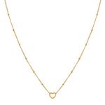 ADULTS - Ketting om te delen - open hartje - stainless steel (verkleurt niet) - met verlengkettinkje