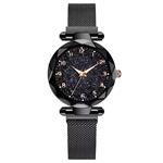 Magnetisch sterrenhemelhorloge voor dames - modieuze metalen gaasbandriemkwarts