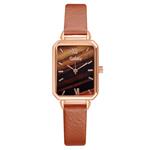 Luxe vierkant horloge voor dames - leren armband met quartz wijzerplaat