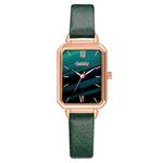 Luxe vierkant horloge voor dames - leren armband met quartz wijzerplaat