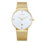 Luxe kristal quartz horloge voor heren - Waterdicht gouden polshorloge Roestvrij stalen klok