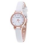 Vintage horloge met kleine wijzerplaat voor dames - lederen band armband quartz klok polshorloge