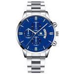 Luxe zakelijk horloge voor heren - Quartz roestvrijstalen band Datumkalender met 3 subdials