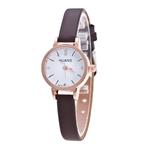 Vintage horloge met kleine wijzerplaat voor dames - lederen band armband quartz klok polshorloge
