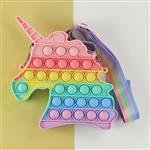 Antistress Pop It Fidget Portemonnee Portemonnee voor Meisjes - Push Bubble Crossbody Strap Coin Bag