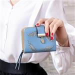 Mode Bladeren Patroon Portemonnee voor Dames - Pouch Handtas PU Lederen Portemonnee Munten Kaarthoud