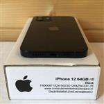 nieuwstaat Apple iPhone 12 64GB zwart + nieuwe accu 100% + 12 maanden garantie
