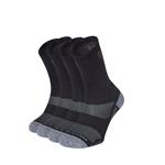 DUBBELPAK-BOSTON-ENKEL HOOG- HARDLOOPSOKKEN-ANTIBACTERIEEL-ZWART L (42-44)