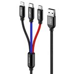Iphone Baseus Lightning, micro USB en USB-C kabel 30 centimeter