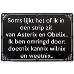 Strip van Asterix en Obelix reclamebord 20x30
