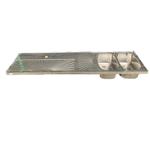 Occasion - Spoeltapblad 2000x500 mm dubbele spoelbak