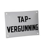 Emaille reclamebord: Tapvergunning