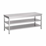 RVS Werktafel met 2 bodemschappen 700 diep