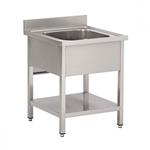 RVS Spoeltafel met bodemschap 600 diep