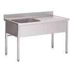 RVS Spoeltafel zonder bodemschap 600 diep - 1 bak