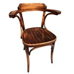 Occasion - Antiek look Thonet stoel met armleuning €75,- excl btw p.st