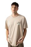 Kaotiko Washed The Black Cat T-shirt Beige