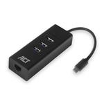 ACT AC6400 interface hub USB 3.2 Gen 1 (3.1 Gen 1) Type-C 5000 Mbit/s Zwart