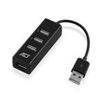 ACT AC6205 interface hub USB 2.0 480 Mbit/s Zwart