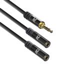 ACT AC3620 audio kabel 0,15 m 3.5mm 2 x 3.5mm Zwart