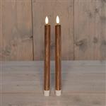 Actie LED Kaarsen Anna's Collection – 3D Flame Candle Koper – 23 cm – Set van 2 met Timer Ledcandle 