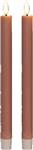 Actie LED Kaarsen Anna's Collection – 3D Flame Candle Oud Roze – 23 cm – Set van 2 met Timer Ledcand