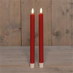 LED Kaarsen Anna's Collection – 3D Flame Candle Rood – 23 cm – Set van 2 met Timer Ledcandle voor bl