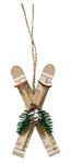 Hanger Houten Ski’s – 8 cm – Houten Figuurtjes voor Bloemschikken en Kerstboom Houten figuurtjes voo