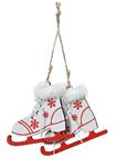 Hanger Houten Schaatsen – Wit – 8 cm – Houten Figuurtjes voor Bloemschikken en Kerstboom Houten figu