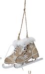 Hanger Houten Schaatsen – Naturel – 8 cm – Houten Figuurtjes voor Bloemschikken en Kerstboom Houten 