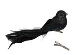 Zwarte Vogels Glittervogels met Clip 16*4 cm – 4 stuks – Voor Bloemschikken, Kerstboom, Bruiloft en 
