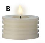 Ledkaars Led Waxinelicht Theelicht Max Wax Ivory ribbel per stuk 7.5cm*6.5cm Ledcandle vlameffect wa