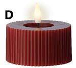 Ledkaars Led Waxinelicht Theelicht Max Wax Rood ribbel per stuk 7.5cm*6.5cm Ledcandle vlameffect war