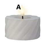 Led Waxinelicht Theelicht max Wit streep per stuk 7.5cm*6.5cm Ledcandle vlameffect warmwit voor bloe