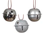 Christmas Bells – Kerstbelletjes Zilver – 25 mm – Doosje van 12 Stuks Glans, mat en glitter Wedding 