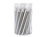 Kaarsen wax Korte dunnere dinner kaarsen metallic Zilver dia 1.3cm x H.10.5cm / koker 22 stuks ook l