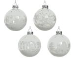 Kerstballen van Glas Transparant Kerstprint Snowflake etc  8 cm / per doos 12 stuks Supermooi! Gevul