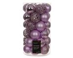 Kerstballen Ornament Kunststof Fris Lila – 6 cm – Grote Box 37 stuks – Bijzondere Decoratie voor Ker