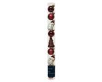 Kerstbal kerstballen Hangdecoratie kerstfiguren Ossenbloedrood 3-6 cm koker  9 st Chique glas Hanger