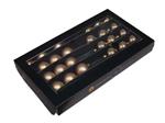 Kerstballen 5 cm. op LANGE draad LichtGoud combi doos 30st doos kerstballen