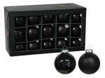 Glasballen Zwarte Kerstballen van Glas Black combi Cap - 57 mm / ds 30 mat en glans zwarte ballen om