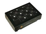 Glasballen Zwarte Kerstballen van Glas Black combi Cap - 57 mm Box van 12 mat en glans zwarte ballen