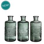 Gekleurd glazen flesje Porto Dark Green  / stuk Porto bottle Ø7,5 h.14,5 cm