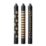 Pimped candles To the moon Ø2,2 h.20 cm black & gold 3 ass ook leuk in fles zonder