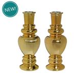 Gekleurd glazen flesje Venice vaasje,kandelaar GOLD  / stuk Venice bottle 15.5 cm hoog Ø5.7 cm diame