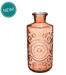 Gekleurd glazen fles Berlin Mahogany  / stuk Grotere fles ook voor olielamp bottle Ø9cm  h. 21 cm
