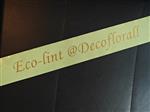 Ecolint Bedrukt ZACHTGROEN Kraftpapierlint 70 mm Goud opdruk +/-80cm. Milieuvriendelijk (rouw)lint